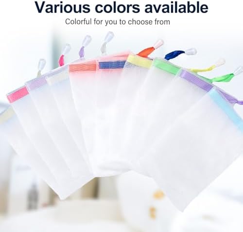 Foaming Mesh Bag for Soap,2025 New Soap Bag Soft for Shower,Soap Pouch Saver with Drawstring for Shower, Exfoliating, Foaming and Drying, Hangable (Mix Color/10pcs)