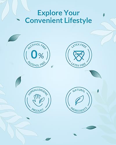 No Water Rinse Free Shampoo Caps for Camping & Home Care, Dry Hair Washing Caps for Adult & Elderly, Waterless Shampoo Shower Caps for Bedridden Patients, Microwaveable & Alcohol-Free, 5 Pack