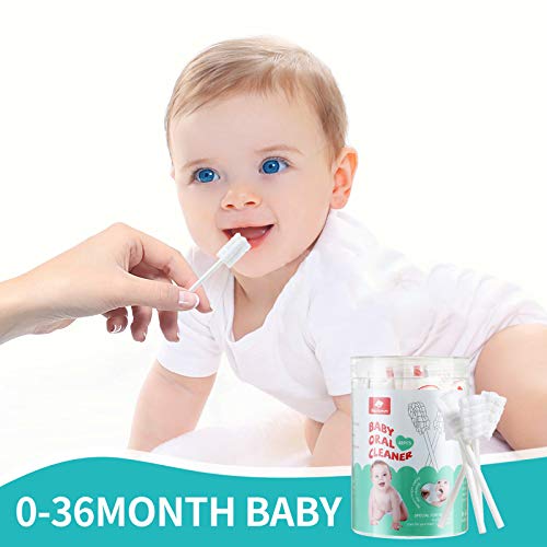 Dearlomum Baby Tongue Cleaner, Newborn Toothbrush, 96PCS Disposable Infant Toothbrushes, Gauze Gum Cleaner Toothbrush Baby Oral Cleaning Stick Dental Care for 0-36 Months