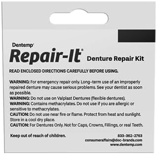 Dentemp Repair Kit - Repair-It Advanced Formula Denture Repair Kit (Pack of 3) - Denture Repair Kit Repairs Broken Dentures - Denture Repair to Mend Cracks & Replace Loose Teeth