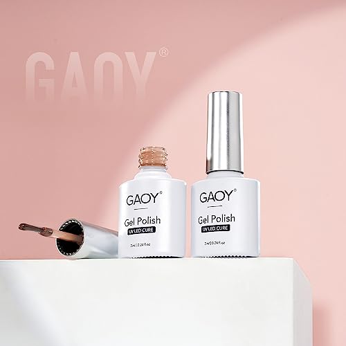 GAOY Jelly Gel Nail Polish Kit, 33Pcs Sheer Pink Gel Polish Set with Glossy & Matte Top Coat and Base Coat for Nail Art DIY at Home, Mint Jelly