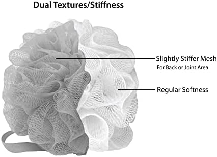 Aquasentials EZ Switch Pouf Bath Brush - Reusable Eco Handle (Handle with 3 Poufs)