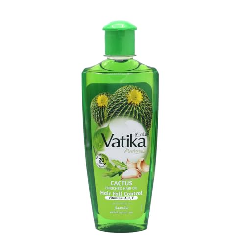 Vatika Naturals Cactus Enriched Hair Oil - Hair Fall Control & Strengthening - Nourishes Scalp & Roots - Reduces Breakage & Promotes Healthy, Thick Hair - for Stronger, Fuller Hair - 300ml