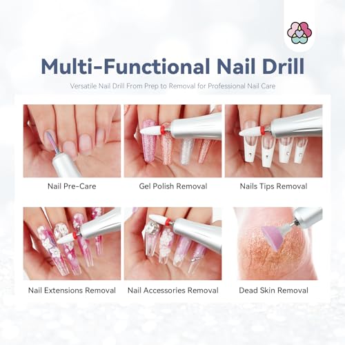 SAVILAND Professionl Nail Drill Kit: Diamond Shiny | 35000RPM Electric Nail Drill Machine | Professional Drill Bits Drill Nail File Buffer Dust Brush Expert Salon Use Manicure Pedicure