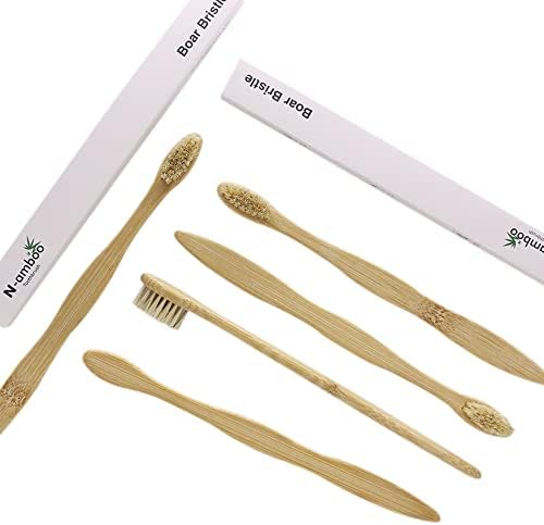 Bamboo Toothbrush Boar Bristles 100% Biodegradable and Natural 8 Pieces of One Pack