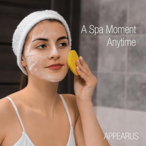 Appearus Natural Cellulose Facial Sponges – 25 Pack (Compressed) – Professional Spa Facial Sponge Pads for Cleansing, Exfoliating, Makeup Removal – Natural Yellow – Gentle on Sensitive Skin