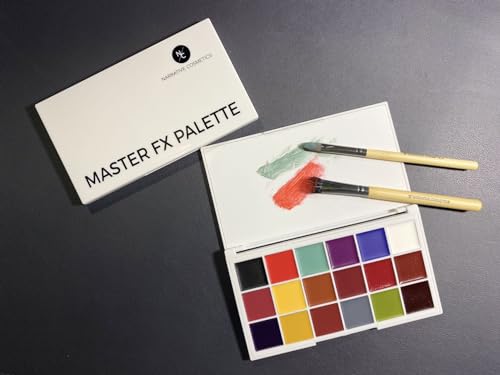Master FX Palette, 18 Highly Pigmented Cream Colors, Professional SFX Makeup Palette for the Stage, Film, Costumes, Cosplay