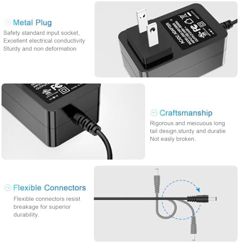 for Sunuv Nail Lamp Power Supply UL Listed, 24Vdc Power Supply Compatible with SUNUV SUN3 SUN2C Sun 4 SUN6 SUN8 SUN9C 48W UV LED Nail Lamp Gel Nail Polish Dryer