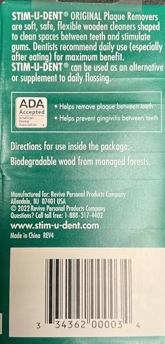 Stim-U-Dent Plaque Removers 6 Packs of 4x25 Picks/Pack (600 Picks) - Mint Flavor (Pack of 6)