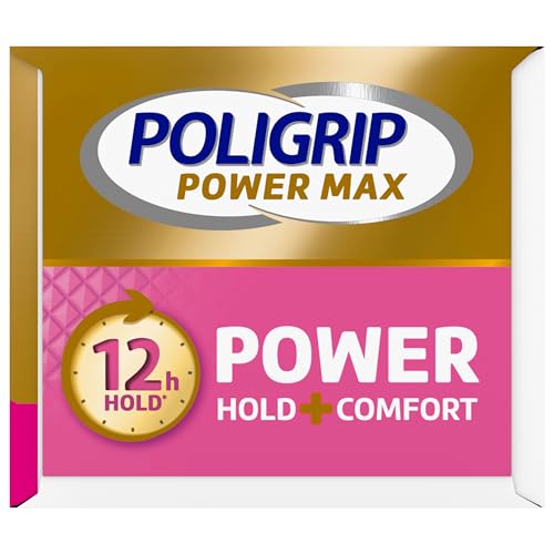 Poligrip Denture Adhesive, Power Max Hold Plus Comfort Denture Adhesive Cream, 2.2 Ounces (Pack of 4)