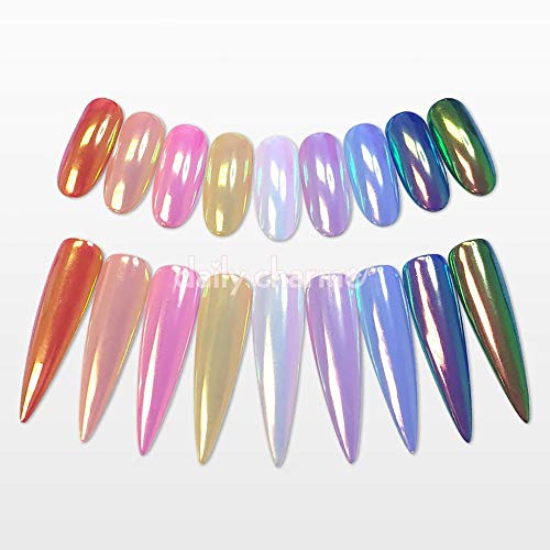 Daily Charme Aurora Unicorn Mermaid Nail Chrome Powder (Aurora) 1g, Pearlescent Nail Art Decoration, Home DIY/Nail Salon Manicure