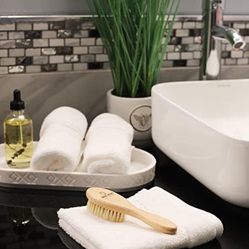 Dry Brush for Face for Smooth Radiant Skin by Zen Me, Natural Face Exfoliator Tool to Unclog Pores, Promote Lymph Flow & Reduce Swelling, Facial Brush with Natural Boar Bristles & Polished Wood Handle