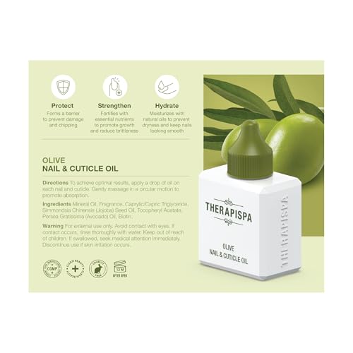 Nail & Cuticle Oil with Avocado, Jojoba, Biotin & Vitamin E – Nail Growth & Repair Oil for Damaged Cuticles & Brittle Nails (Olive, 2.0 fl oz)