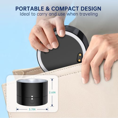 Rechargeable Ultrasonic UV Retainer Cleaner, 5000mAh Battery, Sonic Dental Cleaning Machine for All Dentures, Aligners, Braces, Retainer, Mouth Guards, Jewelry, Portable 42kHz (Black)