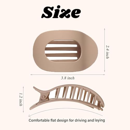 4Pcs Flat Hair Clips, Strong Hold French Flat Claw Clips for Women for Thick Thin Hair, Style Medium Classic Hair Barrettes (Set A)