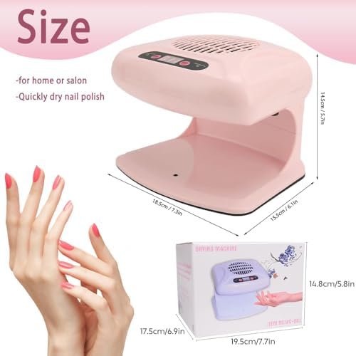 Nail Dryer for Regular Polish,300W Nail Drying Fan with Auto Sensor,Hot & Cold Air Nail Drying Fan for Salon & Home Manicure Use