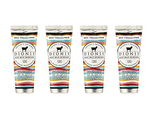 Dionis - Goat Milk Skincare Sea Treasures Scented Hand Cream (1 oz) - Set of 4 - Made in the USA - Cruelty-free and Paraben-free