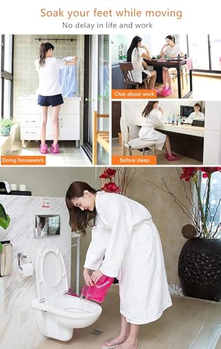 Massage Foot Bath Shoes Portable Massage Foot Bath Shoes Foot Spa Shoes Pedicure PVC Pink Tall Foot Spa Shoes For Foot Massage Foot Soak Releax Yourself As A Gift for Your Family Friends