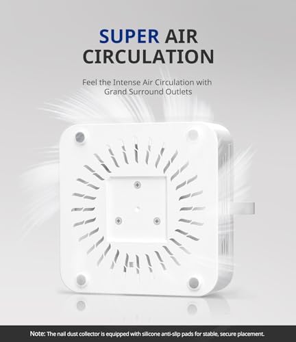 AIRSEE GD3 Powerful Nail Dust Collector, Professional Manicure Pedicure Vacuum for Acrylic Gel Nail Polishing with Reusable Filter, Home & Salon, White