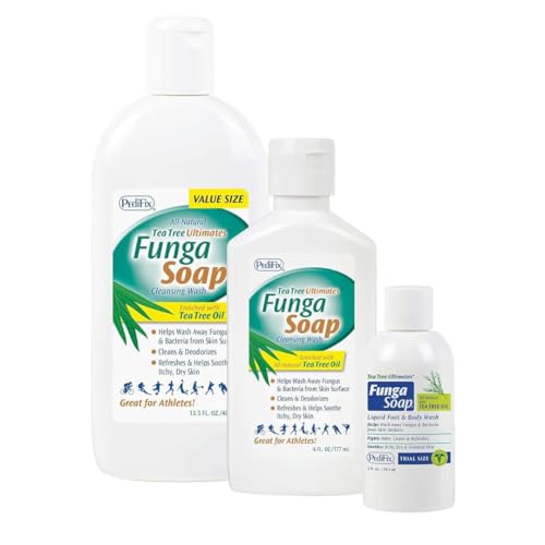 PediFix FungaSoap Tea Tree Cleansing Wash – Antifungal Body Wash & Foot Soap – All-Natural Tea Tree Oil Cleanser for Athlete’s Foot, Ringworm, Jock Itch, Body Odor & Fungus - 6 fl. oz