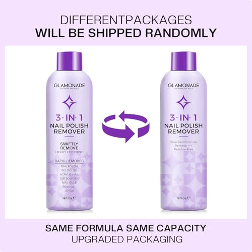 Acetone Nail Polish Remover: Professional Soak off Gel Nail Polish Remover Enriched with Natural Grape Seed Oil 16 Fl Oz for Gel Acrylic Nail Glue Dip Powder for Home Salon