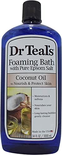 Dr. Teal's Coconut Oil Foaming Bath Gift Set (3 Pack, 34oz Ea.) - Nourish & Protect Coconut Oil Blended with Pure Epsom Salt Calms The Mind & Provides Relief from Daily Aches & Pains