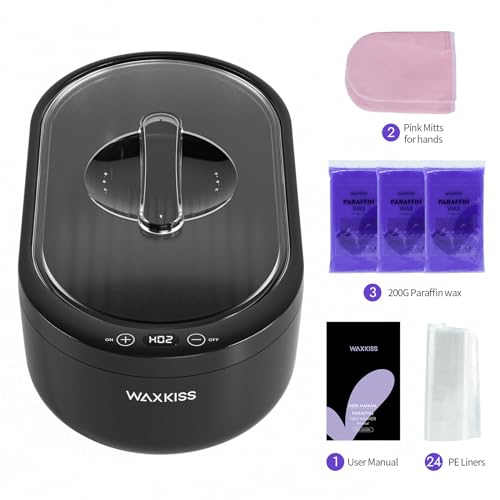 Small Paraffin Wax Machine for Hands - Small Size Hand Wax Paraffin Machine 2000ml With 3 packs of Paraffin Wax Kit Digital Display Screen for Paraffin Bath