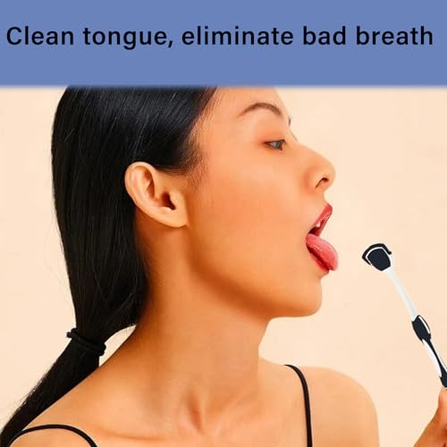 Soft Bristles Tongue Brush for orabrush - Gentle on Gag Reflex,Ergonomic Design, Freshens Breath for Improved Dental Hygiene,4 Tongue Scrapers - 4 pack