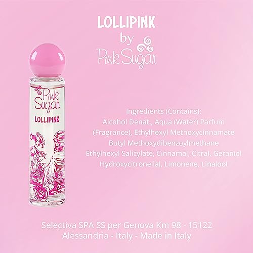 Pink Sugar Lollipink Eau De Toilette Perfume for Women, Fruity Floral Scent, Sweet Notes of Apple, Rose, and Vanilla, Feminine, Sophisticated, Long Lasting