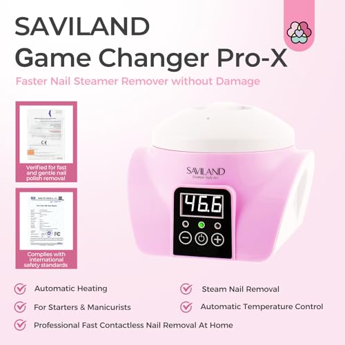 SAVILAND Nail Polish Remover Machine:Gel Polish Revmover Steam Quick Remove Gel Acrylic Nail Remover | Dip Powder Remover Gentler Portable U V Gel Nail Electric Nail Polish Remover Nail Salon Home DIY