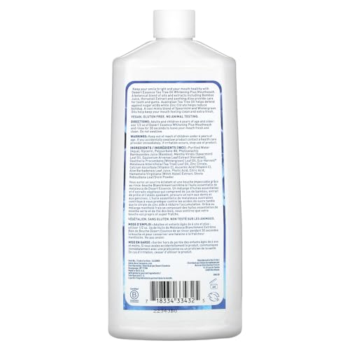 Desert Essence Mouthwash, Tea Tree Whitening Mint, 16 Fluid Ounce