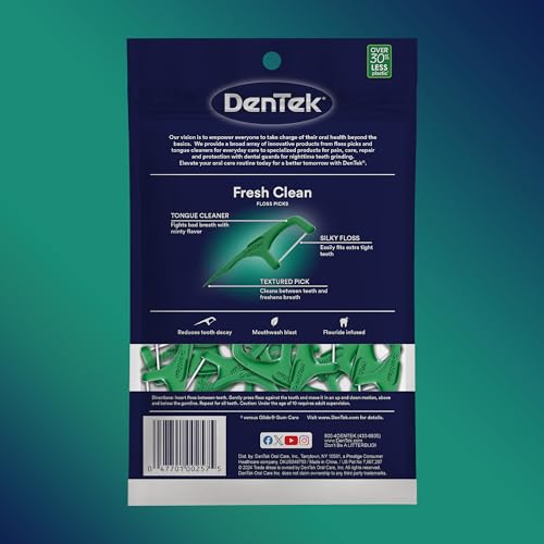 DenTek Fresh Clean Floss Picks, For Extra Tight Teeth, 75 Count, 3 Pack