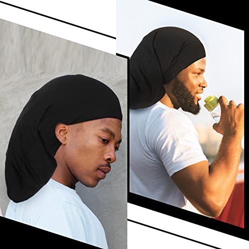 Tarpop 6 Pieces Dreadlock Cap Men Dread Caps Unisex Jumbo Long Hair Dreads Head Stocking Wrap Night Shower Sleeping Bonnet Accessories for Men Women Colorful