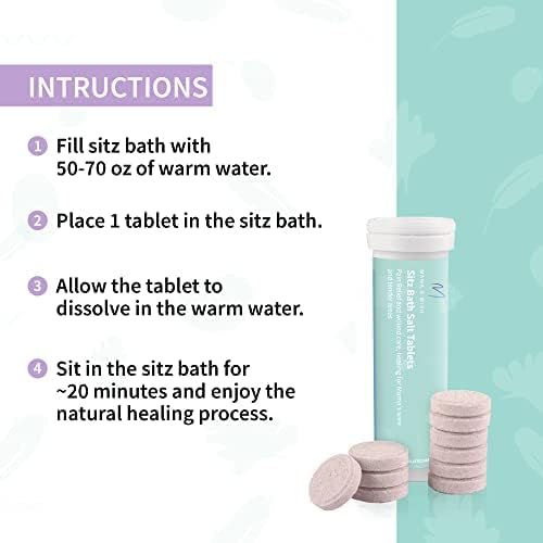 Sitz Bath Salt Tablets for Postpartum Care | Postpartum Essentials Pack of 10 Sitz Bath for Postpartum Care|Postpartum and Hemorrhoids Recovery | Natural Salts & Minerals Postpartum Bath Soak (2 Pack)