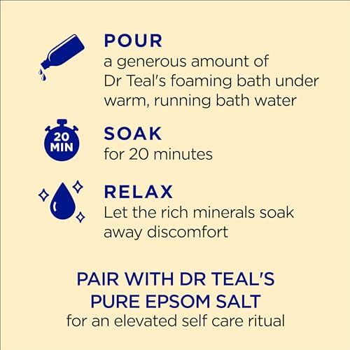 Dr Teal's Body Wash with Pure Epsom Salt, with Prebiotic Lemon Balm & Sage, 24 fl oz (Pack of 4) (Packaging May Vary) & Foaming Bath with Pure Epsom Salt, Prebiotic Lemon Balm & Essential Oils