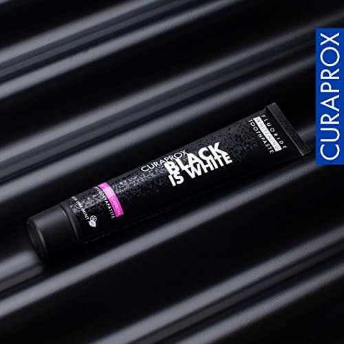 Curaprox Black is White Toothpaste – for Teeth Whitening & Fresh Breath | Charcoal Formula with Fluoride | 90 ml |Single Pack