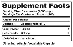 Seagate Products Carrot and Garlic 500mg 300 Capsules