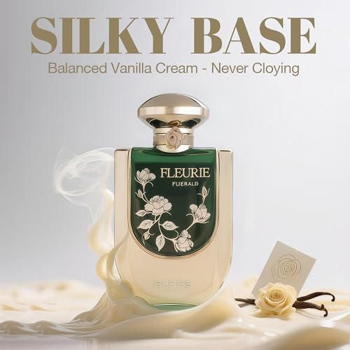 Riiffs Fleurie Emerald Women Perfume with Vanilla, Caramel, Floral, Lemon Scent - Eau de Parfum Long-Lasting Fragrance for Women, 3.40 Ounce / 100 ml