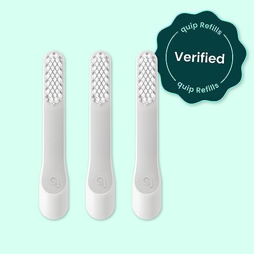 quip Sonic Toothbrush Replacement Heads for Adults - 3 Pack - Verified quip Standard Brush Head Refills for Electric Toothbrushes - Soft Bristles, Compact & Flexible - Last 3 Months Each