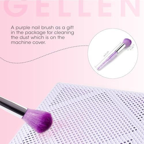 Gellen Nail Dust Collector with Reusable Filter, Professional 60w Nail Vacuum Cleaner for Acrylic Nails, Low Noise Nail Dust Vacuum Cleaner for Home Salon, Manicure Fan Dust Collector