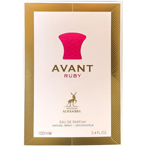 Maison Alhambra Avant Ruby – Fruity, Floral, Musky, Powdery – Eau de Parfum Spray Long-Lasting Fragrance for Women, 3.4 Ounce / 100 ml