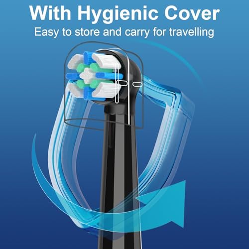 8 Pack IO Replacement Heads Compatible with Oral B iO 2/3/4/5/6/7/8/9/10 Series Electric Toothbrush, Brush Heads Compatible with Oral B iO for Gentle Dental Care (Black)