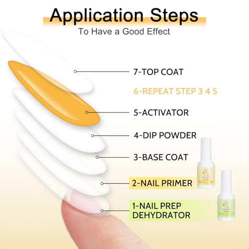 Lavender Violets 94Pcs Dip Powder Nail Kit Starter, 30 Neon Colors Red Purple Green Orange Yellow with Dipping Powder Liquid Set and Nail Art Tool for Colorful DIY Manicure B703