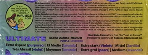 Mr. Pumice Ultimate PUMI Bar, 2-in-1 Callus Remover, Pedicure Stone & Ped File Scrubber for Smooth Feet and Heels, Dual-Grit (Medium + Coarse), 6 Pack