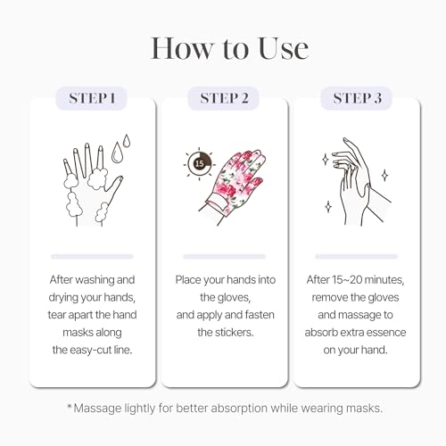 PETITFEE Rose Petal Satin Hand Mask (5pairs) - Intensive Nourishing, Moisturizing Gloves, Rose Scented Hand Repair Masks with Peptide, Collagen, Shea Butter for Silky Smooth Hand Treatment