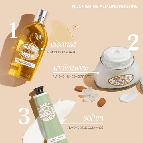 L'Occitane Almond Delicious Hand & Nail Cream: Soften hands & Cuticles with Irresistible Almond Scent, Moisturizing, Infused With Almond Oil, 24-hour hydration