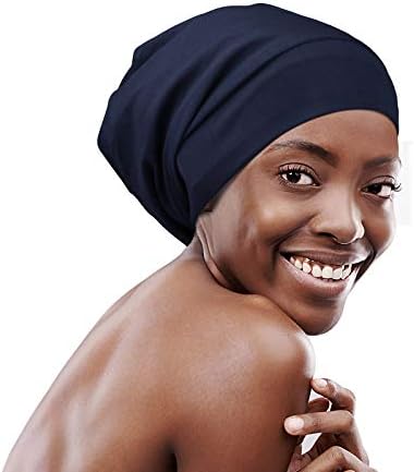 FocusCare Satin Lined Sleep Slouchy Cap Curly Girl Slap Headwear Gifts for Frizzy Hair Women