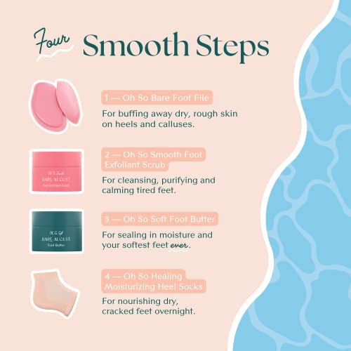 Bare August Moisturizing Heel-Repair Gel Socks – Overnight Spa Sleep Socks for Dry, Cracked Heels & Soft Feet