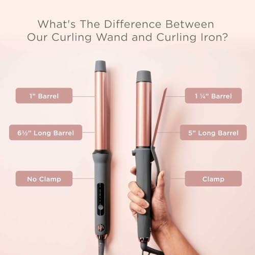 Hairitage Curl Envy Hair Curling Iron 1 1/4 Inch - Ceramic Tourmaline Curling Iron 1.25' Barrel - Silky Smooth + Bouncy Curls - 4 Digital Heat Settings up to 450 Degrees - Auto Shut-Off