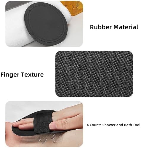 4 Counts Shower and Bath Tool, Exfoliating Body Scrubber Set,Deep Exfoliating Body Scrubber Dead Skin Remover,Deep Cleansing Bath and Shower Tool (Fine Lines-2PCS, Finger Style)